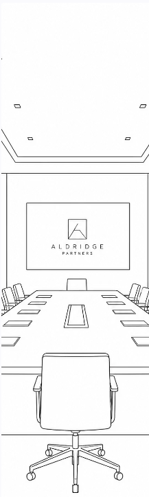 Minimal line drawing of a partner boardroom